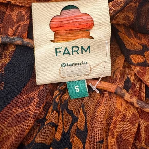 FARM Rio Vibrant Orange and Black Long Sleeve Dress - Picture 5 of 5